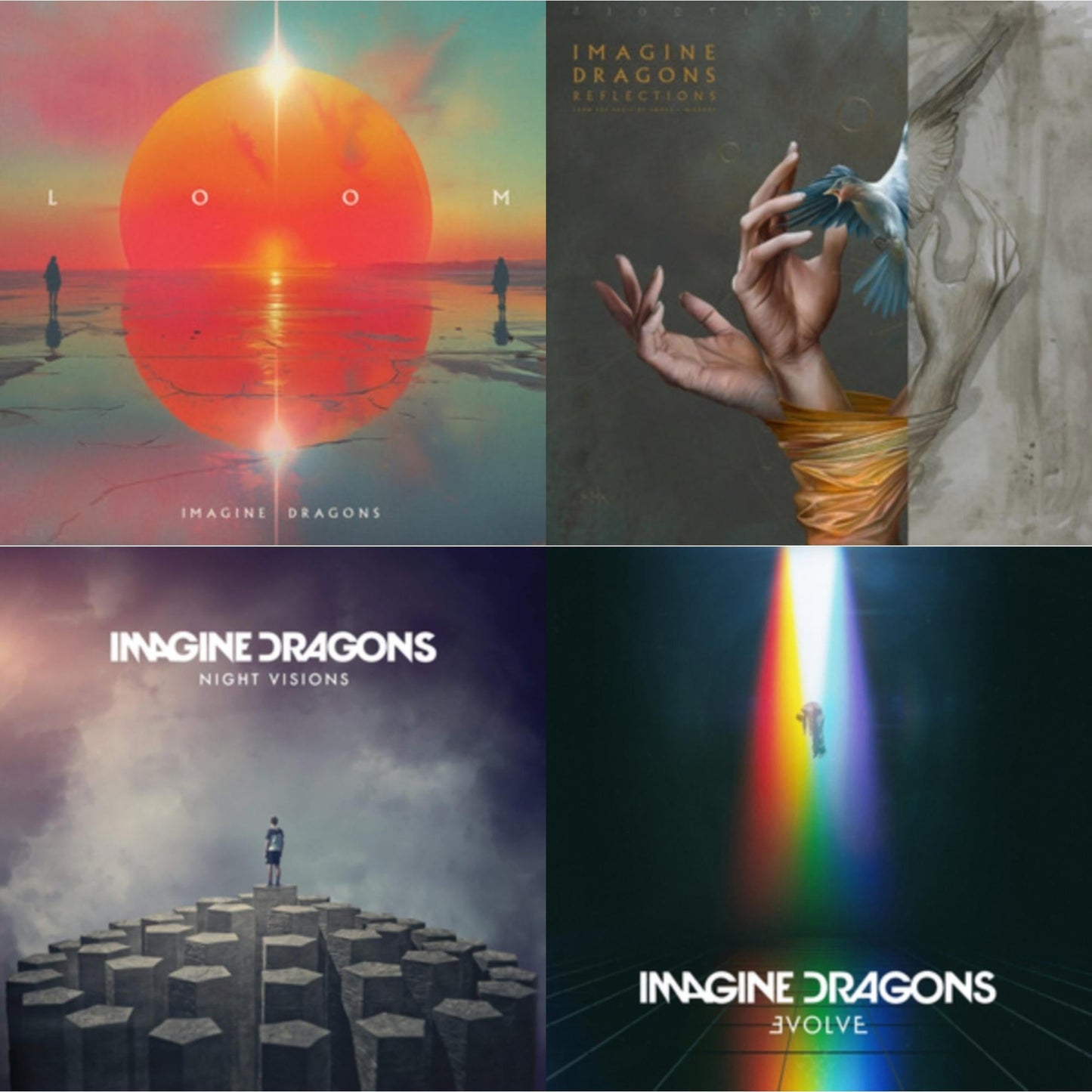 Loom (Translucent Coke Bottle Green LP Vinyl) & Reflections (From The Vault Of Smoke/Mirrors) (Ocean Blue LP Vinyl) & Night Visions & Evolve