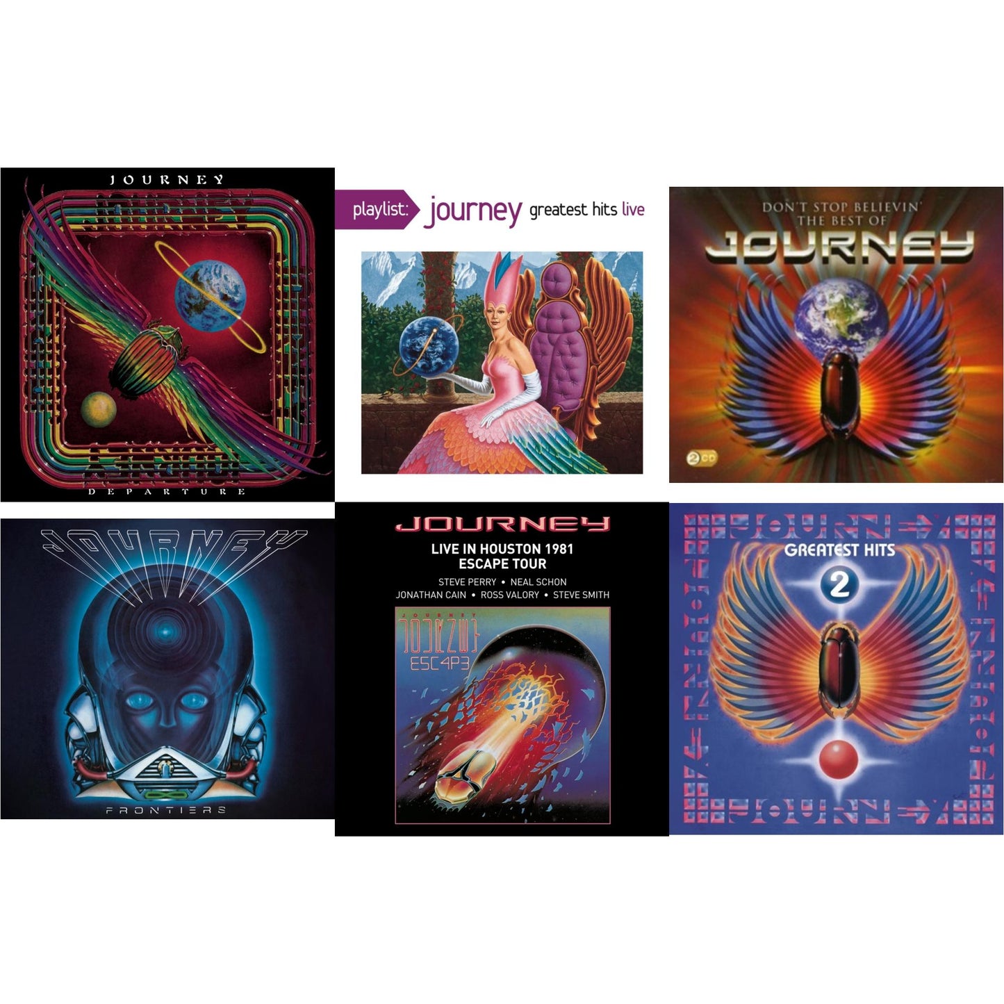 Departure & Dont Stop Believin: Best Of & Journey's Greatest Hits Vol.2 & Playlist: Journey Greatest Hits Live & Frontiers & Live In Houston 1981: The Escape Tour
