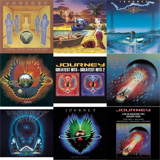 Look Into The Future & Trial By Fire & Raised On Radio & Infinity & Greatest Hits 1 & 2 & Escape & Frontiers & Evolution & Live In Houston 1981: The Escape Tour