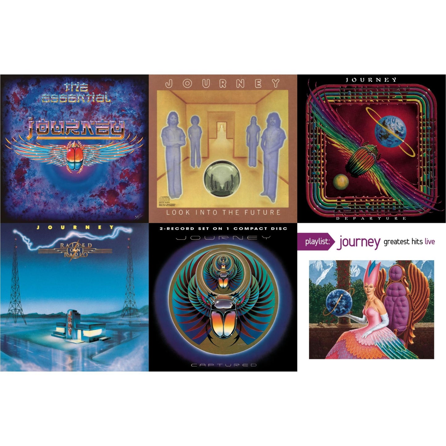 Essential Journey & Look Into The Future & Departure & Raised On Radio & Captured & Playlist: Journey Greatest Hits Live