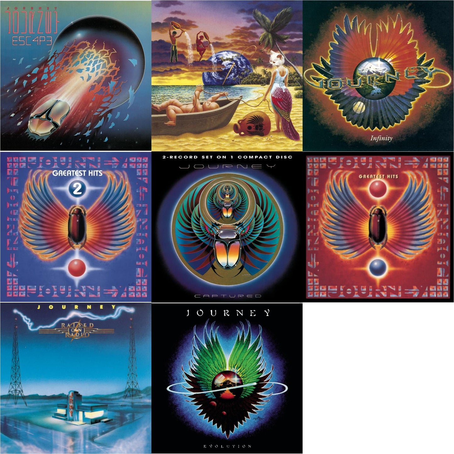 Greatest Hits & Trial By Fire & Raised On Radio & Journey's Greatest Hits Vol.2 & Captured & Infinity & Escape & Evolution