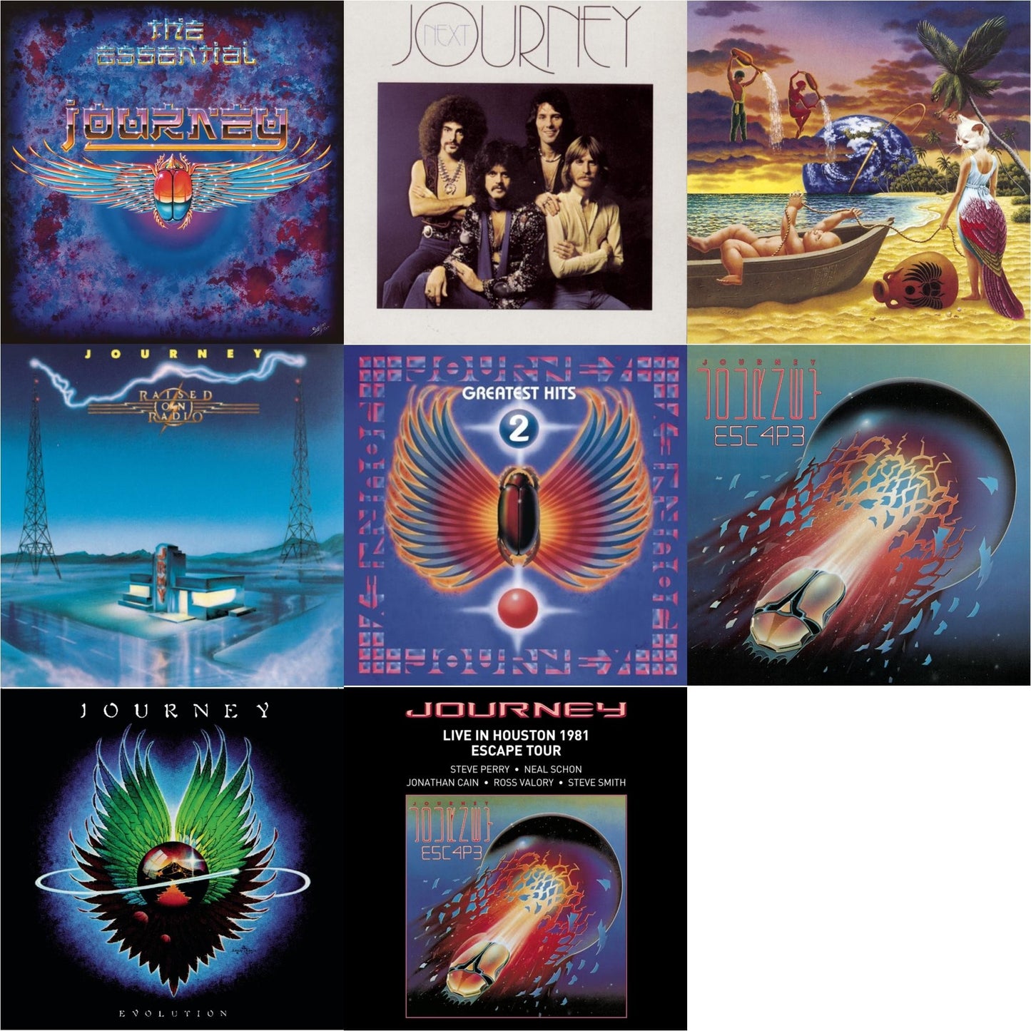 Essential Journey & Next & Trial By Fire & Raised On Radio & Journey's Greatest Hits Vol.2 & Escape & Evolution & Live In Houston 1981: The Escape Tour