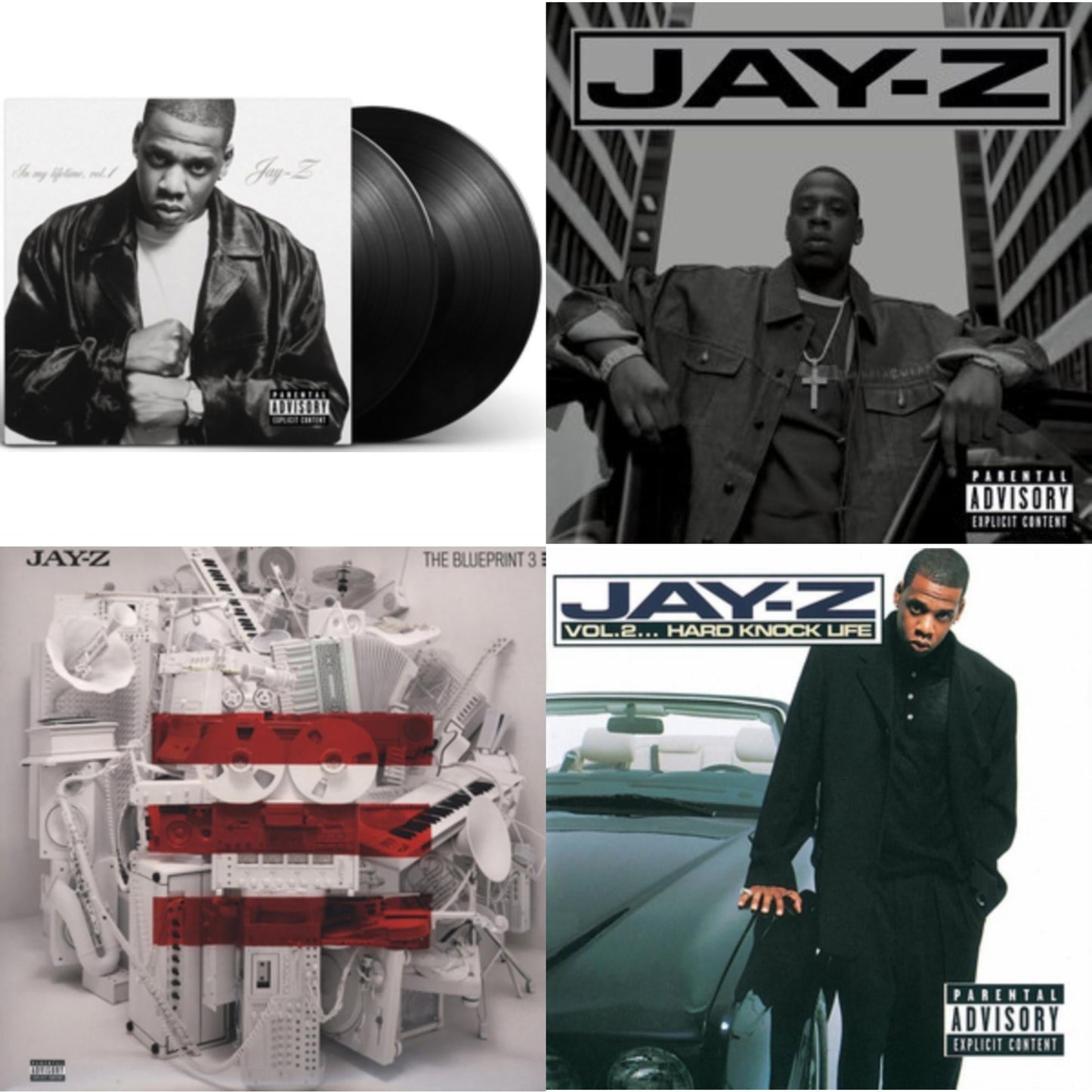 This is a 4 LP Vinyl SKU bundle.
1.This LP Vinyl is brand new.Format: LP VinylThis item's title is: In My Lifetime (Ex)Artist: Jay-ZLabel: Roc-A-Fella RecordsBarcode: 731453639218Release Date: 11/4/1997
2.This LP Vinyl is brand new.