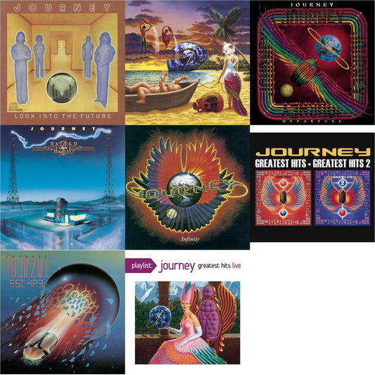 Look Into The Future & Trial By Fire & Departure & Raised On Radio & Infinity & Greatest Hits 1 & 2 & Escape & Playlist: Journey Greatest Hits Live