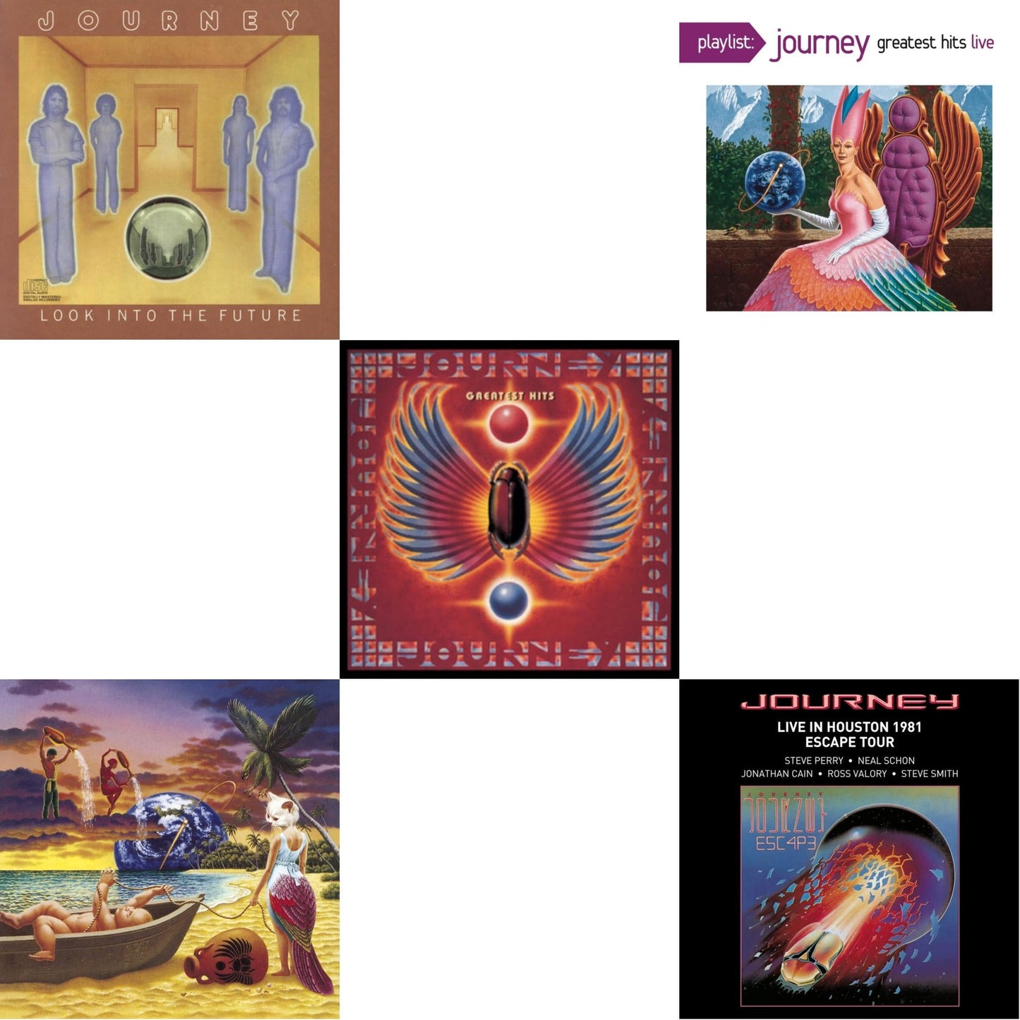 Greatest Hits & Look Into The Future & Trial By Fire & Playlist: Journey Greatest Hits Live & Live In Houston 1981: The Escape Tour