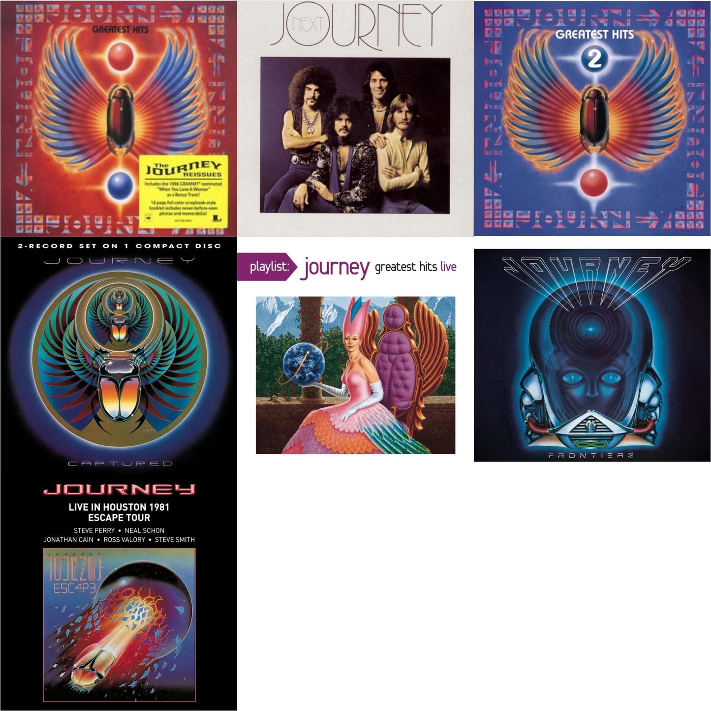 Greatest Hits & Next & Journey's Greatest Hits Vol.2 & Captured & Playlist: Journey Greatest Hits Live & Frontiers & Live In Houston 1981: The Escape Tour