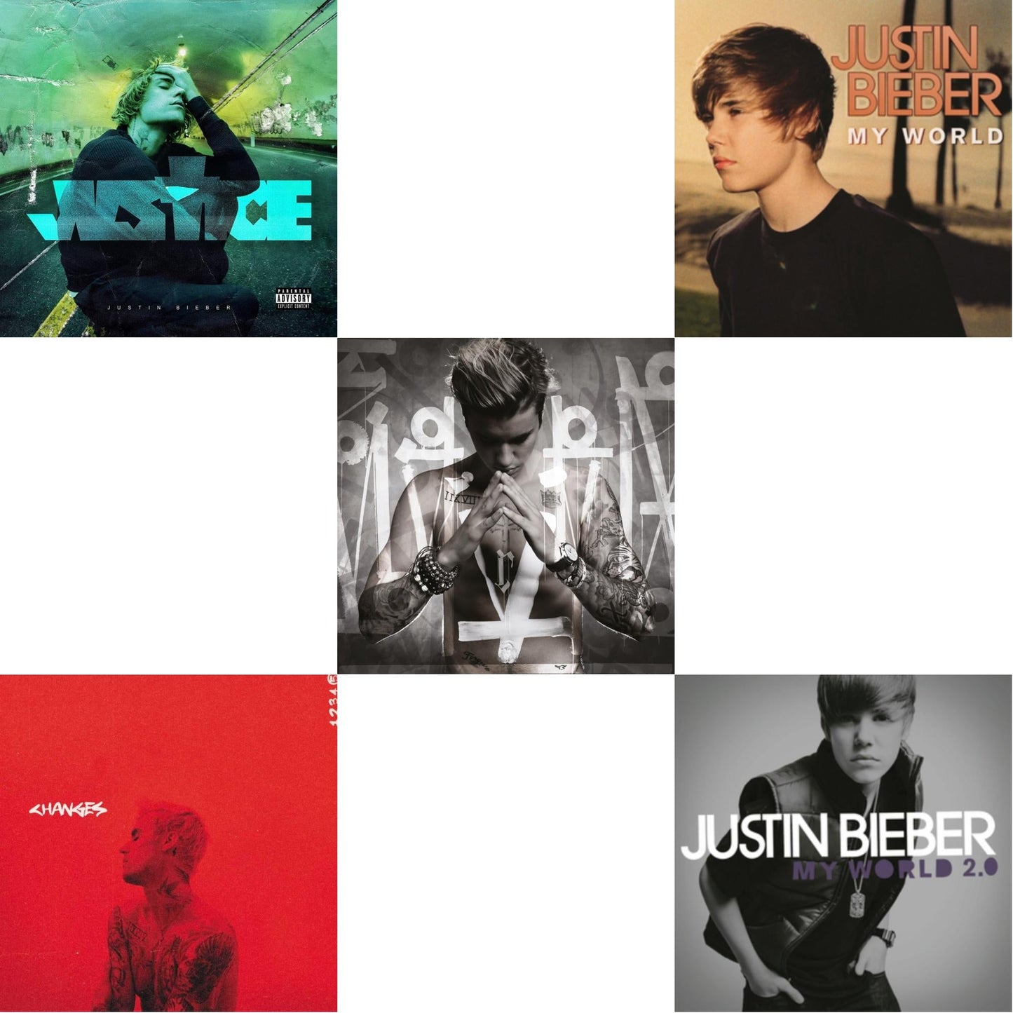 Justice (2LP) & Changes (2LP/Red Vinyl) & Purpose & My World & My World 2.0
