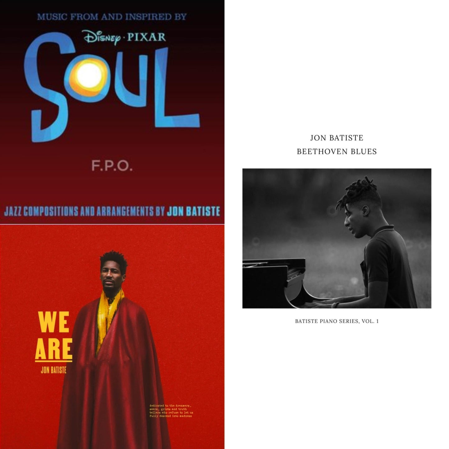 This is a 3 LP Vinyl SKU bundle.
1.This LP Vinyl is brand new.Format: LP VinylMusic Style: TranceThis item's title is: Music From & Inspired By SoulArtist: Jon BatisteLabel: WALT DISNEY RECORDSBarcode: 050087473198Release Date: 12/18/2020
2.This LP Vinyl is brand new.