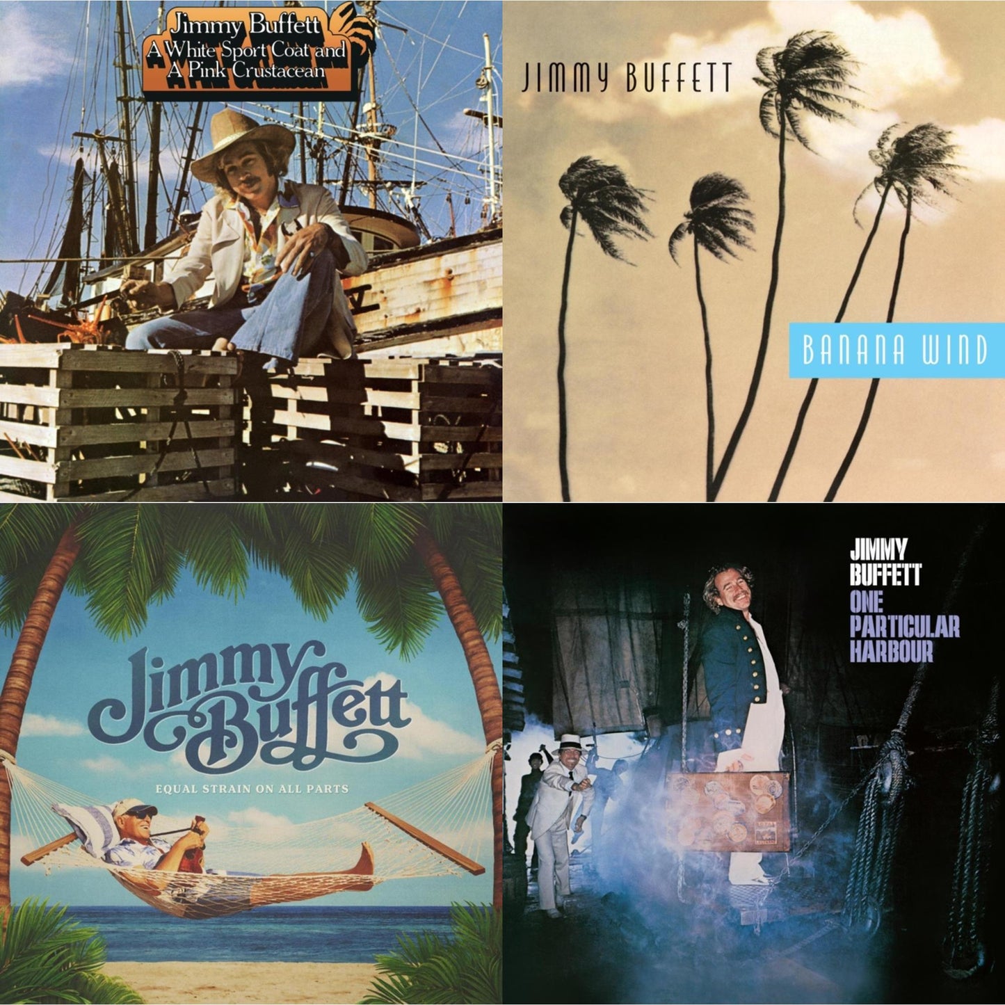 This is a 4 LP Vinyl SKU bundle.
1.This LP Vinyl is brand new.Format: LP VinylMusic Style: Rock & RollThis item's title is: Equal Strain On All Parts (Electric Blue Vinyl/2LP)Artist: Jimmy BuffettLabel: Sun (9)Barcode: 015047810161Release Date: 5/3/2024
2.This LP Vinyl is brand new.