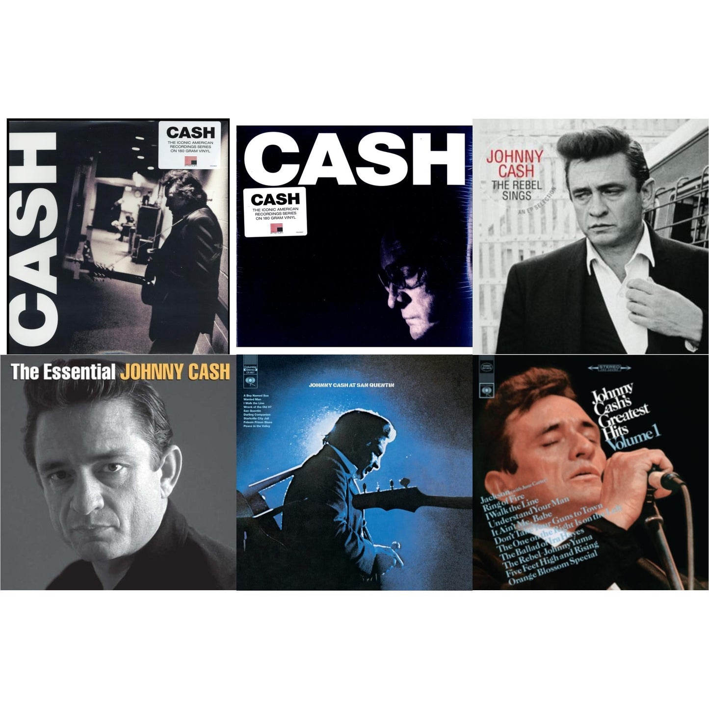 This is a 6 LP Vinyl SKU bundle.
1.This LP Vinyl is brand new.Format: LP VinylMusic Style: Country RockThis item's title is: At San QuentinArtist: Johnny CashLabel: LEGACYBarcode: 194397640311Release Date: 8/7/2020
2.This LP Vinyl is brand new.