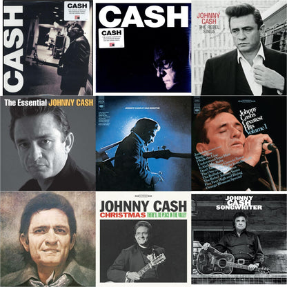 Johnny Cash - At San Quentin & Greatest Hits, Volume 1 & Johnny Cash Collection: His Greatest Hits, Volume 2 & Songwriter & American Iii: Soitary Man & American Iv: The Man Comes Around & Rebel Sings (Crystal Clear & Solid Silver LP Vinyl) &