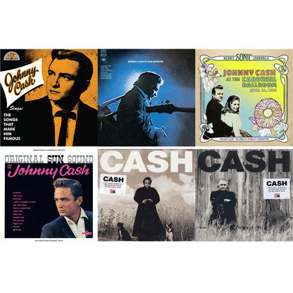 Sings The Songs That Made Him Famous (Remastered 2023) (Tangerine LP Vinyl) & At San Quentin & Bear's Sonic Journals: Johnny Cash, At The Carousel Ballroom, April 24, 1968 (2LP) & Original Sun Sound Of Johnny Cash & American Recordings