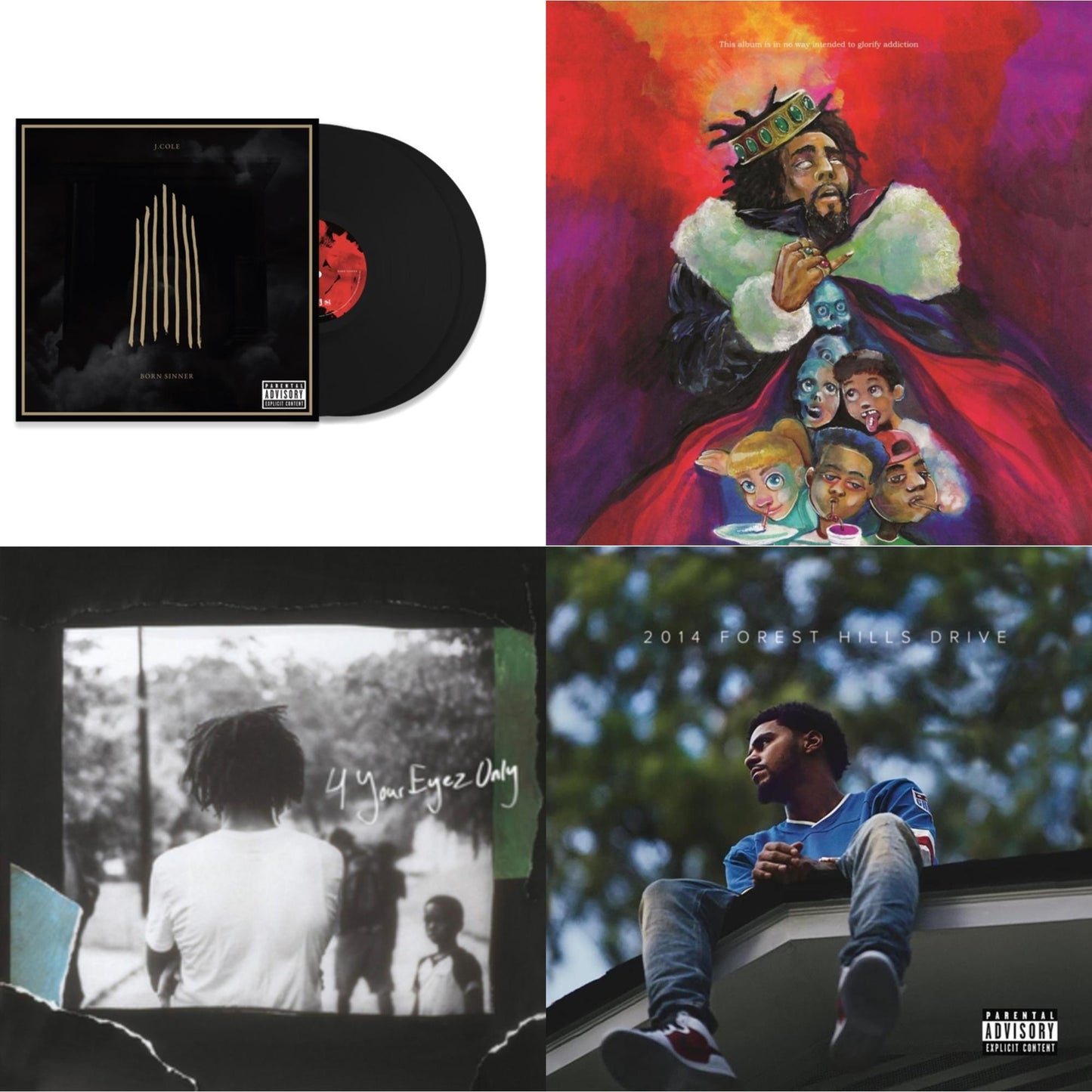 2014 Forest Hills Drive (2LP) (X) & Born Sinner (X) (2LP) & 4 Your Eyez Only & Kod