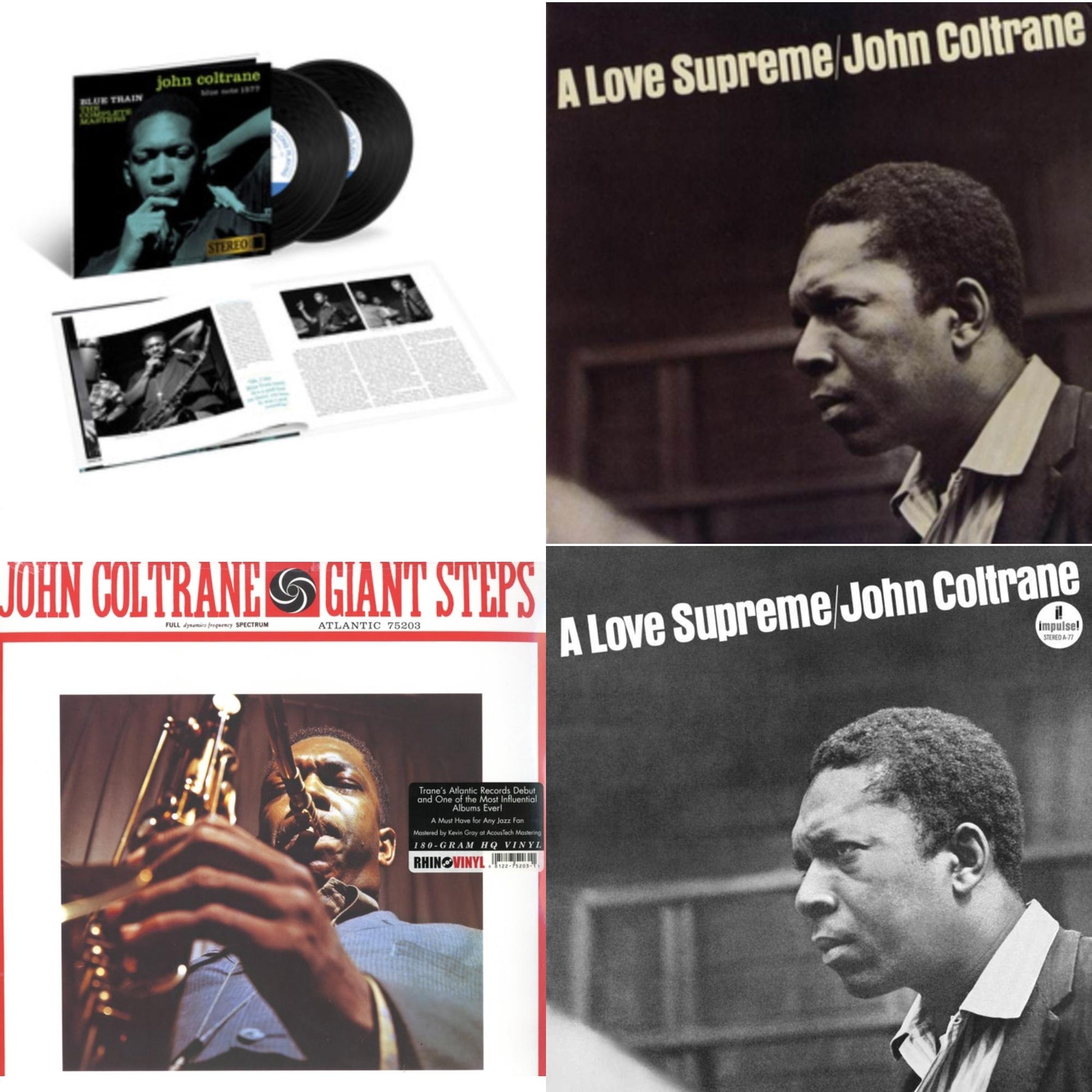This is a 4 LP Vinyl SKU bundle.
1.This LP Vinyl is brand new.Format: LP VinylMusic Style: Hard BopThis item's title is: Blue Train (Blue Note Tone Poet Series) (2LP)Artist: John ColtraneLabel: BLUE NOTEBarcode: 602445481071Release Date: 9/16/2022
2.This LP Vinyl is brand new.