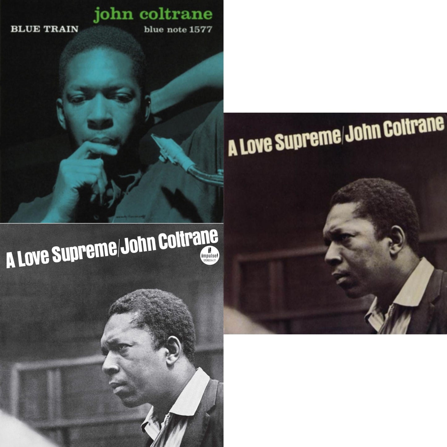 This is a 3 LP Vinyl SKU bundle.
1.This LP Vinyl is brand new.Format: LP VinylMusic Style: Free JazzThis item's title is: Love SupremeArtist: John ColtraneLabel: IMPULSEBarcode: 011105015516Release Date: 6/20/1995
2.This LP Vinyl is brand new.