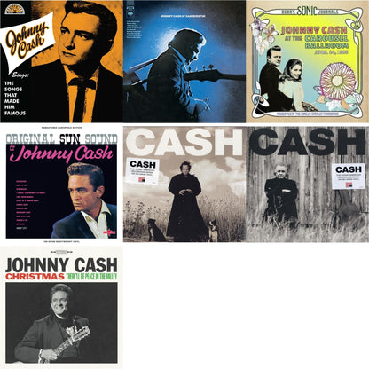 Johnny Cash - Sings The Songs That Made Him Famous (Remastered 2023) (Tangerine LP Vinyl) & At San Quentin & Bear's Sonic Journals: Johnny Cash, At The Carousel Ballroom, April 24, 1968 (2LP) & Original Sun Sound Of Johnny Cash & American Recordings