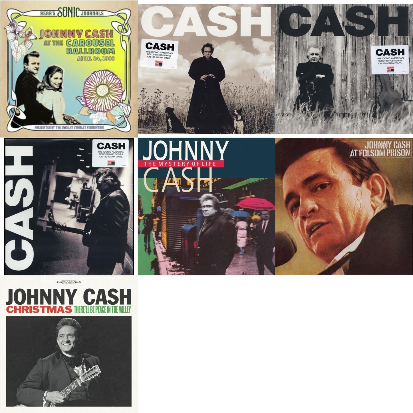 Bear's Sonic Journals: Johnny Cash, At The Carousel Ballroom, April 24, 1968 (2LP) & American Recordings & American Ii: Unchained (180G) & American Iii: Soitary Man & Mystery Of Life & At Folsom Prison & Christmas: There'll Be Peace In The Valley
