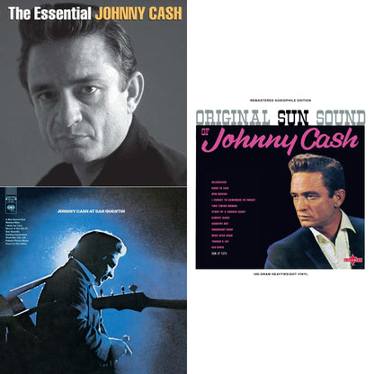 Johnny Cash - At San Quentin & Original Sun Sound Of Johnny Cash & Essential Johnny Cash - LP Vinyl Bundle