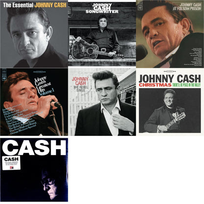 At Folsom Prison & Greatest Hits, Volume 1 & Songwriter & American Iv: The Man Comes Around & Rebel Sings (Crystal Clear & Solid Silver LP Vinyl) & Essential Johnny Cash & Christmas: There'll Be Peace In The Valley