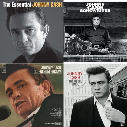 At Folsom Prison & Songwriter & Rebel Sings (Crystal Clear & Solid Silver LP Vinyl) & Essential Johnny Cash