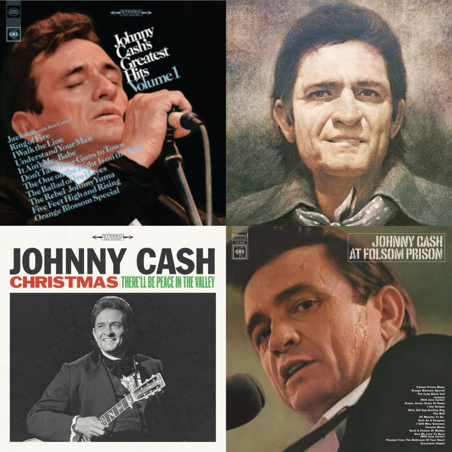 At Folsom Prison & Greatest Hits, Volume 1 & Johnny Cash Collection: His Greatest Hits, Volume 2 & Christmas: There'll Be Peace In The Valley