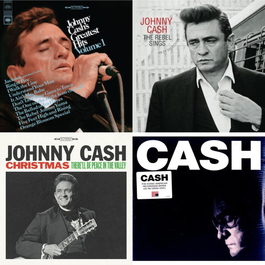 This is a 4 LP Vinyl SKU bundle.
1.This LP Vinyl is brand new.Format: LP VinylMusic Style: Country RockThis item's title is: Greatest Hits, Volume 1Artist: Johnny CashLabel: LEGACYBarcode: 194397640519Release Date: 8/7/2020
2.This LP Vinyl is brand new.