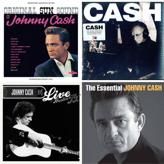 Original Sun Sound Of Johnny Cash & American V: A Hundered Ways & Live From Austin, Tx (Green & Black Marble LP Vinyl/50Th Anniversary) & Essential Johnny Cash