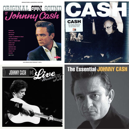 Original Sun Sound Of Johnny Cash & American V: A Hundered Ways & Live From Austin, Tx (Green & Black Marble LP Vinyl/50Th Anniversary) & Essential Johnny Cash