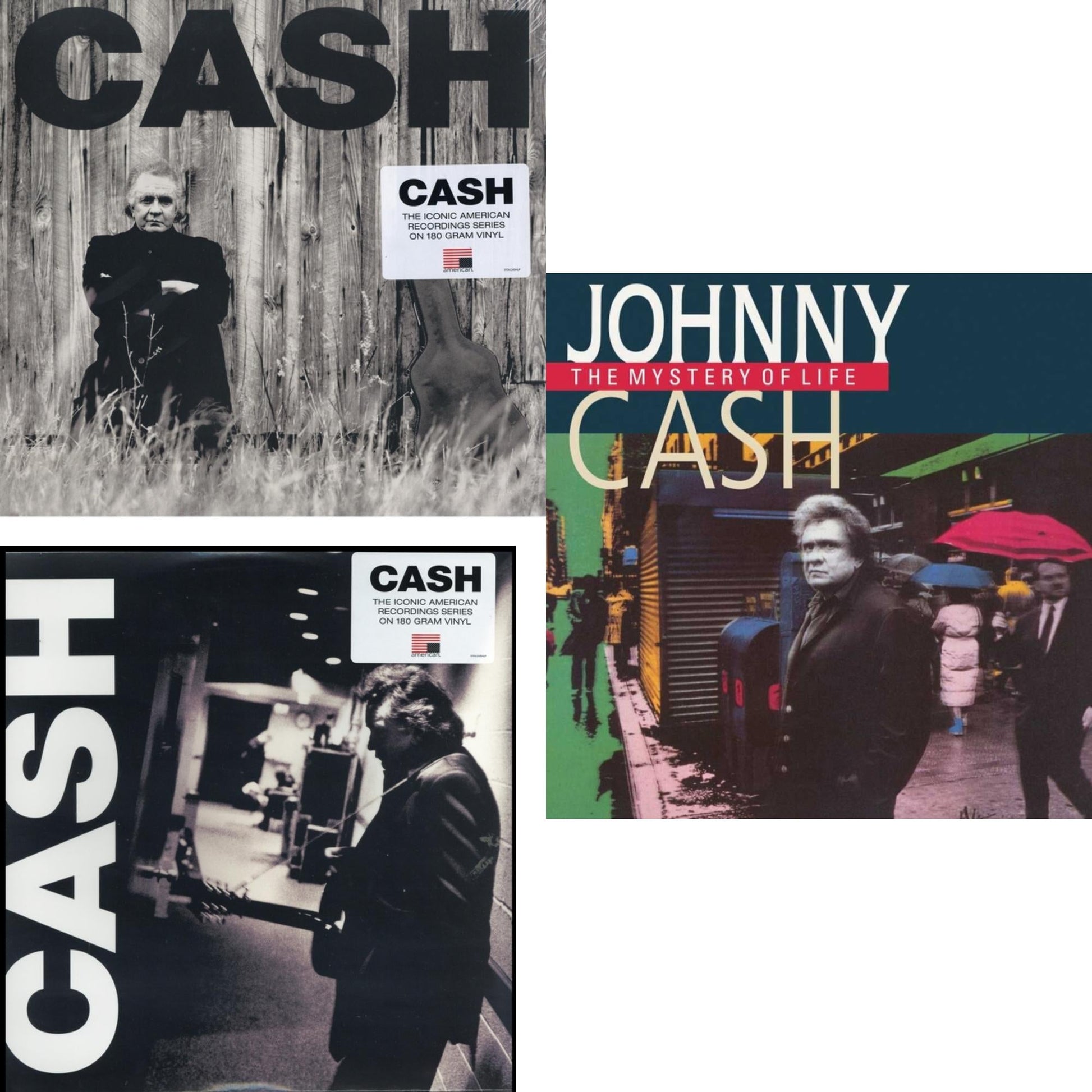 This is a 3 LP Vinyl SKU bundle.
1.This LP Vinyl is brand new.Format: LP VinylMusic Style: Country RockThis item's title is: American Ii: Unchained (180G)Artist: Johnny CashLabel: American RecordingsBarcode: 602537530311Release Date: 3/3/2014
2.This LP Vinyl is brand new.