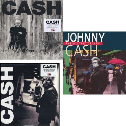 This is a 3 LP Vinyl SKU bundle.
1.This LP Vinyl is brand new.Format: LP VinylMusic Style: Country RockThis item's title is: American Ii: Unchained (180G)Artist: Johnny CashLabel: American RecordingsBarcode: 602537530311Release Date: 3/3/2014
2.This LP Vinyl is brand new.