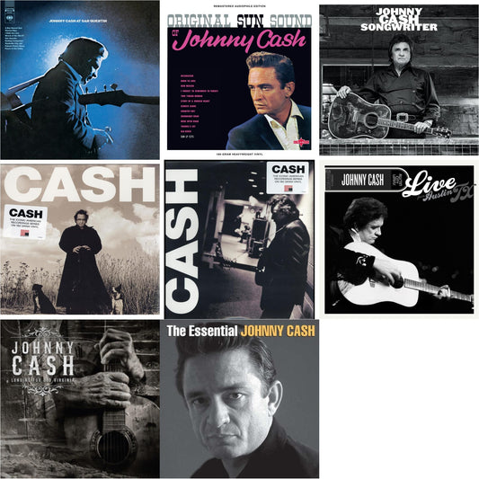 At San Quentin & Original Sun Sound Of Johnny Cash & Songwriter & American Recordings & American Iii: Soitary Man & Live From Austin, Tx (Green & Black Marble LP Vinyl/50Th Anniversary) & Longing For Old Virginia 1976 (2LP) & Essential Johnny Cash