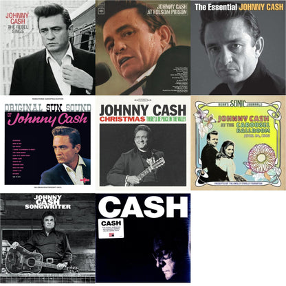 Johnny Cash - At Folsom Prison & Bear's Sonic Journals: Johnny Cash, At The Carousel Ballroom, April 24, 1968 (2LP) & Original Sun Sound Of Johnny Cash & Songwriter & American Iv: The Man Comes Around & Rebel Sings (Crystal Clear & Solid Silver LP