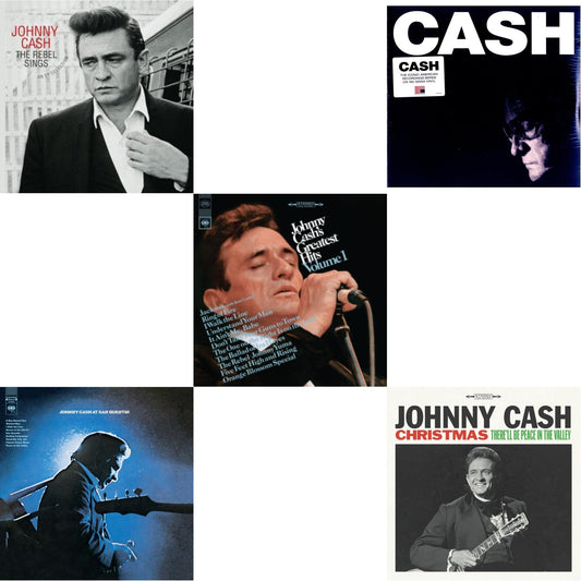 At San Quentin & Greatest Hits, Volume 1 & American Iv: The Man Comes Around & Rebel Sings (Crystal Clear & Solid Silver LP Vinyl) & Christmas: There'll Be Peace In The Valley