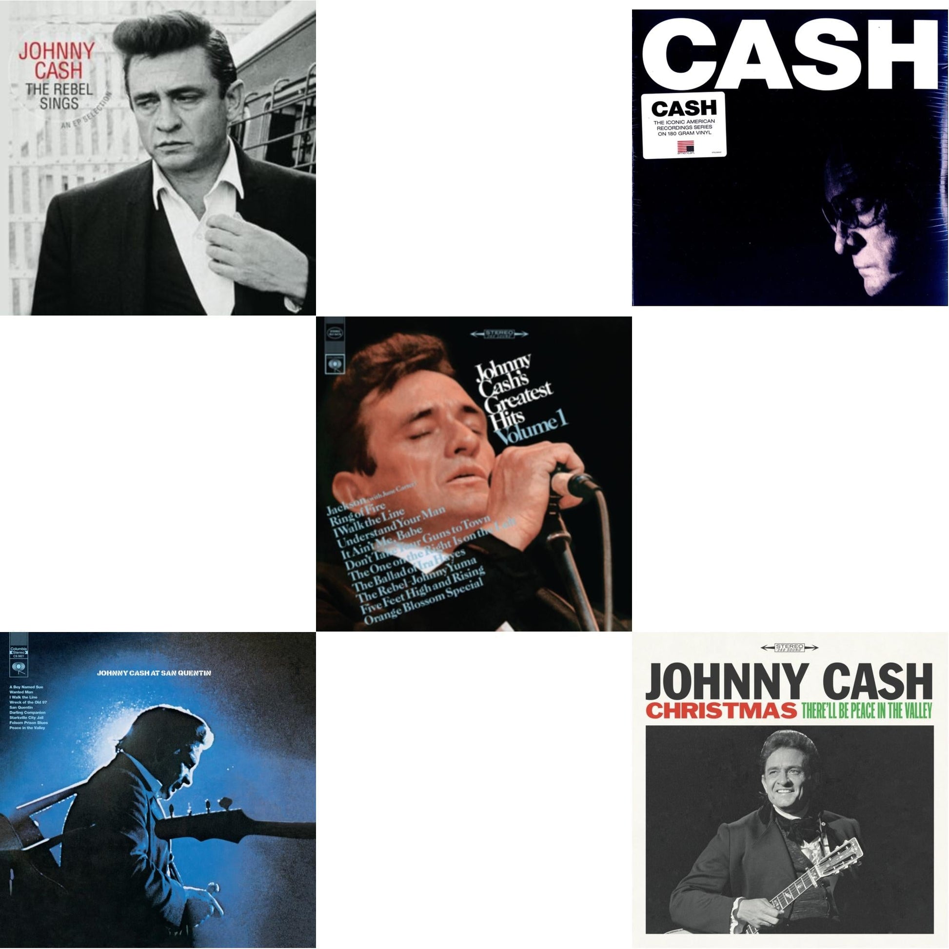 This is a 5 LP Vinyl SKU bundle.
1.This LP Vinyl is brand new.Format: LP VinylMusic Style: Country RockThis item's title is: At San QuentinArtist: Johnny CashLabel: LEGACYBarcode: 194397640311Release Date: 8/7/2020
2.This LP Vinyl is brand new.