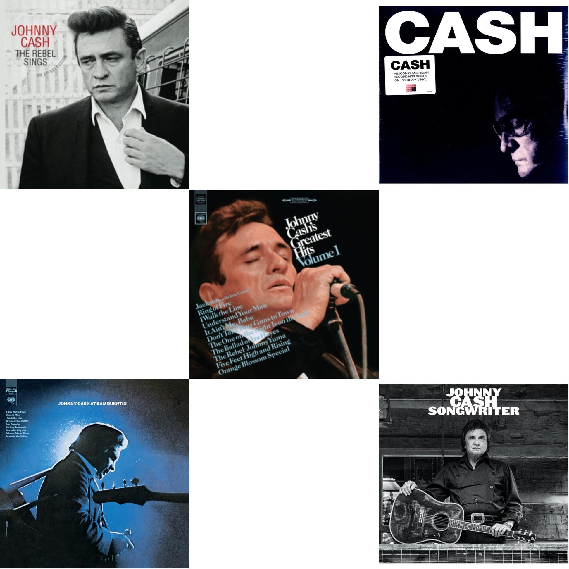 This is a 5 LP Vinyl SKU bundle.
1.This LP Vinyl is brand new.Format: LP VinylMusic Style: Country RockThis item's title is: At San QuentinArtist: Johnny CashLabel: LEGACYBarcode: 194397640311Release Date: 8/7/2020
2.This LP Vinyl is brand new.