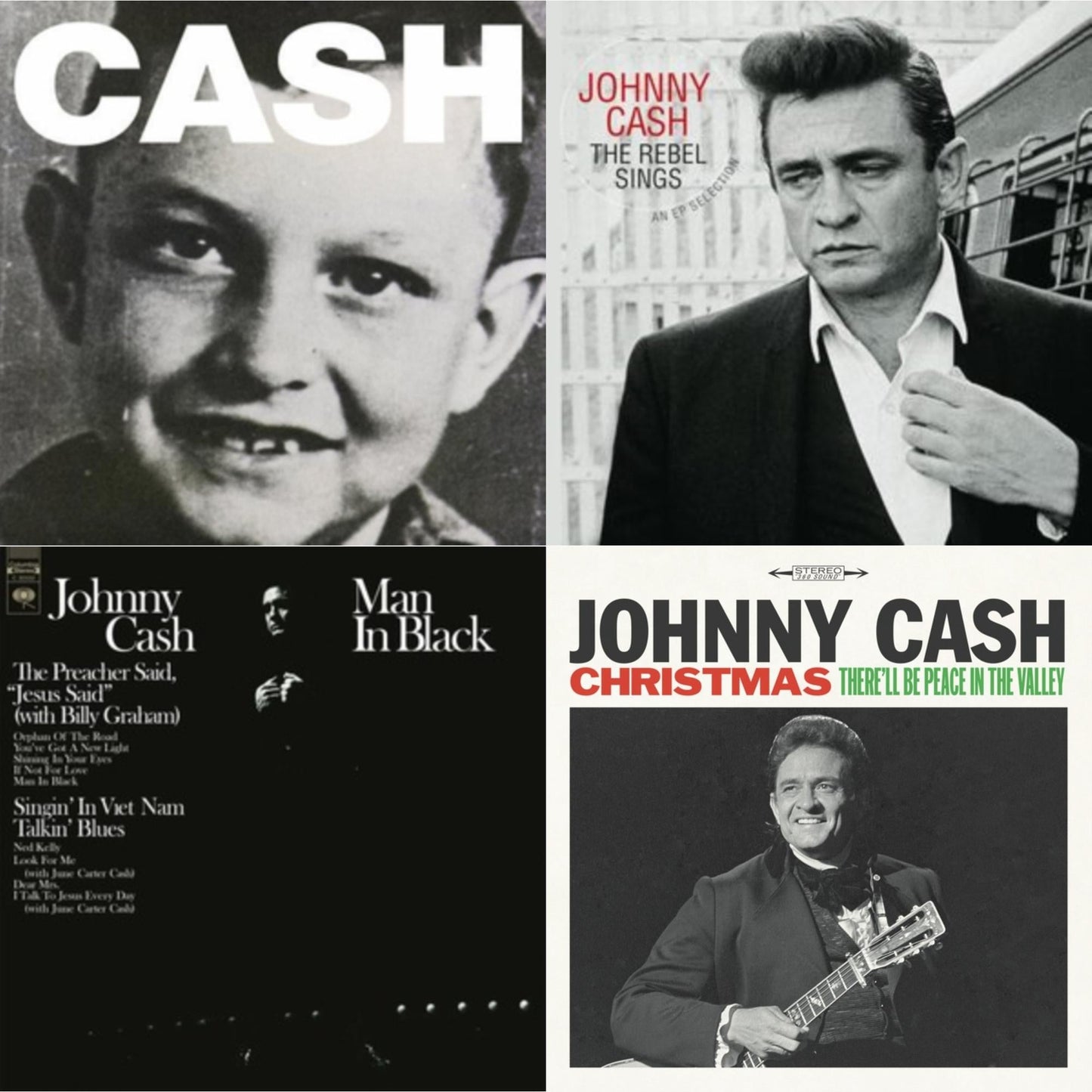 American Vi: Ain't No Grave & Rebel Sings (Crystal Clear & Solid Silver LP Vinyl) & Man In Black (White LP Vinyl) & Christmas: There'll Be Peace In The Valley