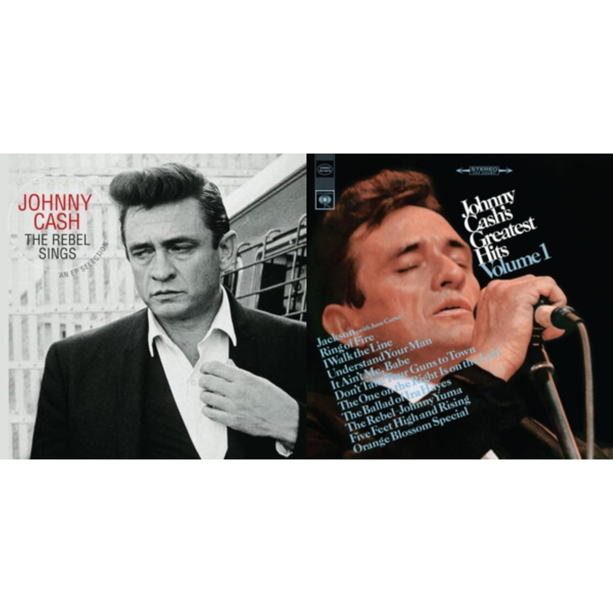 Johnny Cash - Greatest Hits, Volume 1 & Rebel Sings (Crystal Clear & Solid Silver LP Vinyl)