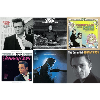 At San Quentin & Bear's Sonic Journals: Johnny Cash, At The Carousel Ballroom, April 24, 1968 (2LP) & Original Sun Sound Of Johnny Cash & Songwriter & Rebel Sings (Crystal Clear & Solid Silver LP Vinyl) & Essential Johnny Cash
