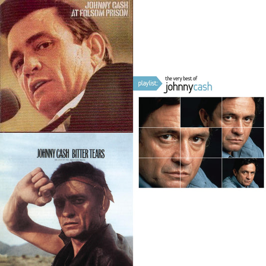 This is a 3 CD SKU bundle.
1.This CD is brand new.Format: CDThis item's title is: At Folsom PrisonArtist: Johnny CashBarcode: 074646595527Release Date: 10/19/1999
2.This CD is brand new.