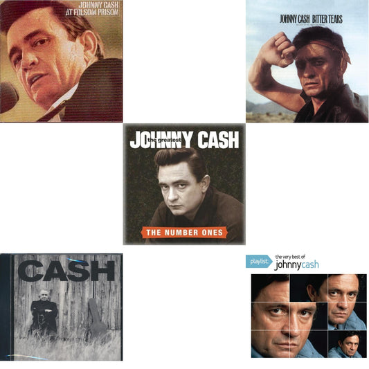 This is a 5 CD SKU bundle.
1.This CD is brand new.Format: CDThis item's title is: At Folsom PrisonArtist: Johnny CashBarcode: 074646595527Release Date: 10/19/1999
2.This CD is brand new.
