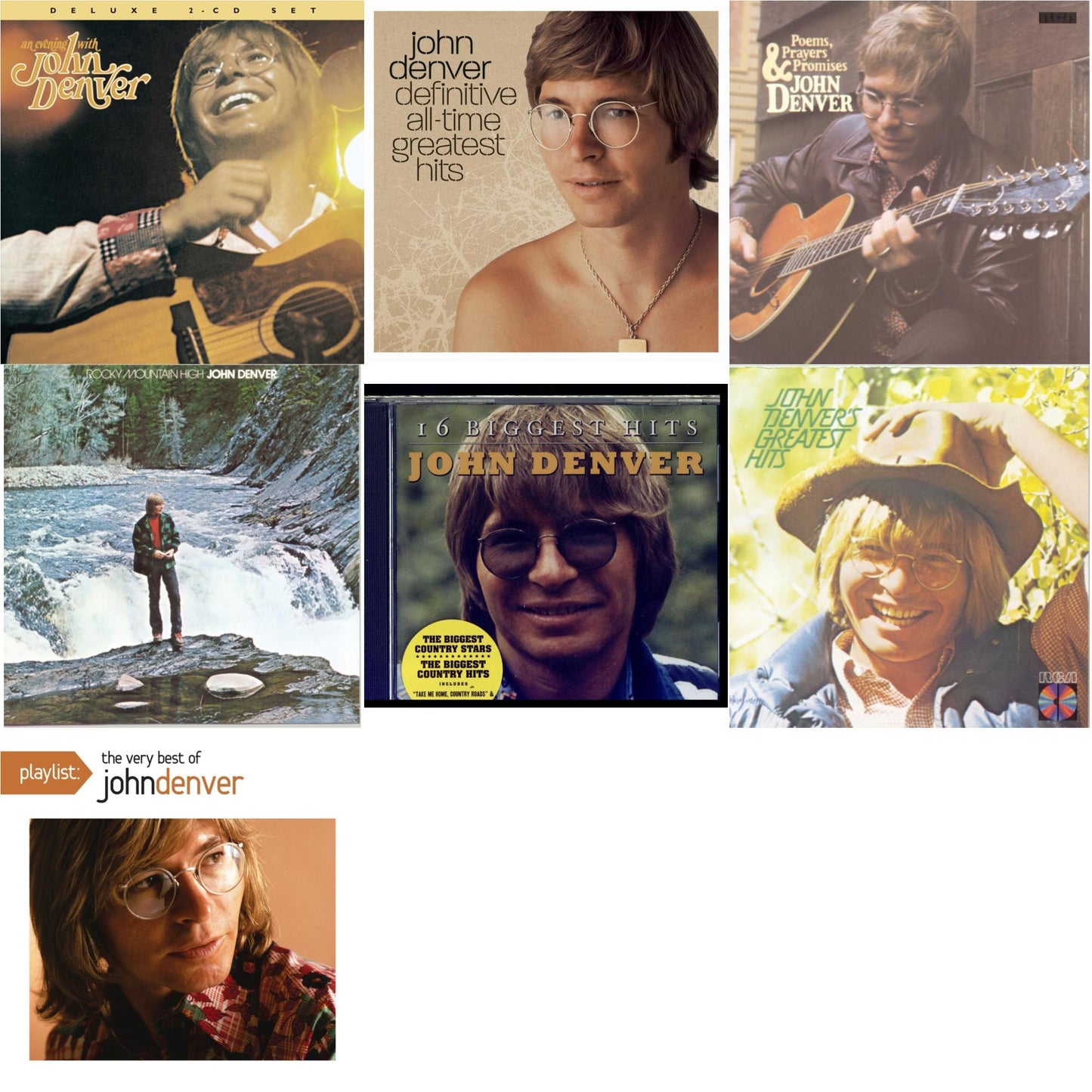 Evening With John Denver & Definitive All Time Greatest Hits & Poems Prayers & Promises & Rocky Mountain High & 16 Biggest Hits & Greatest Hits & Playlist: Very Best Of John Denver