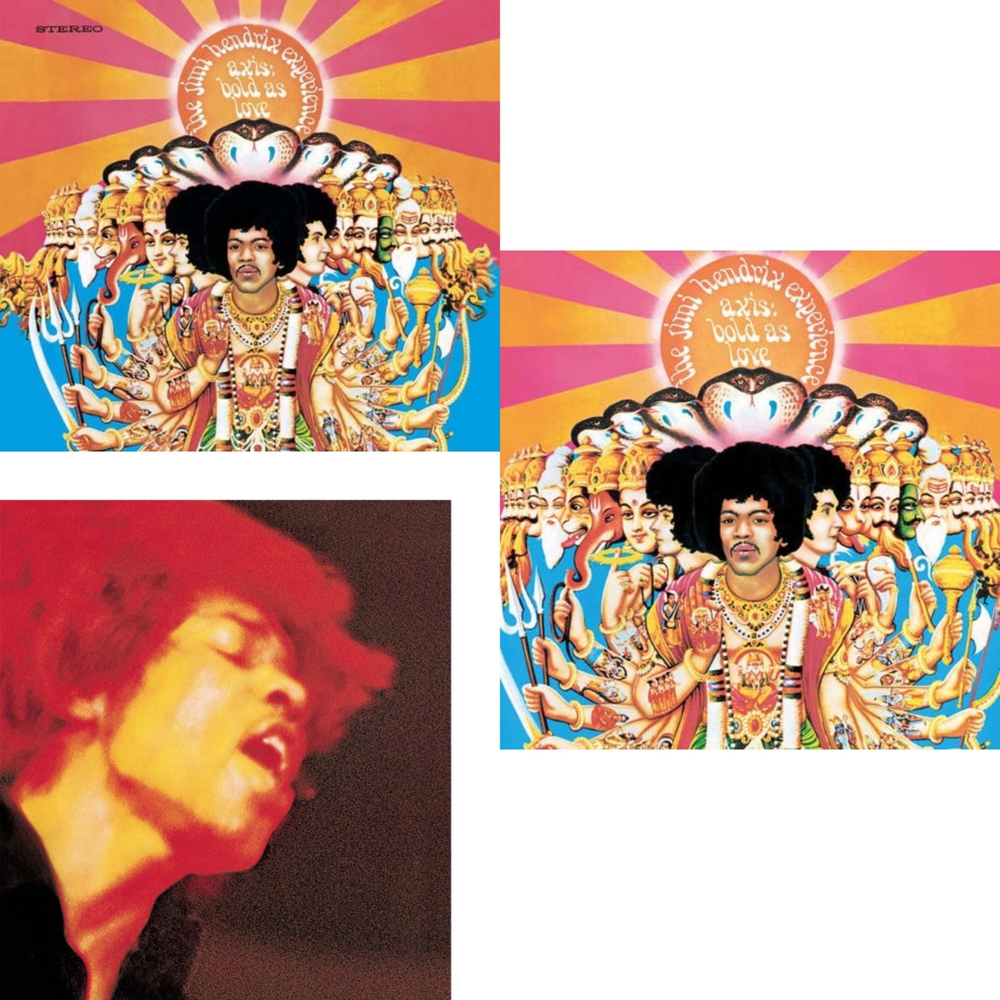 This is a 3 LP Vinyl SKU bundle.
1.This LP Vinyl is brand new.Format: LP VinylMusic Style: Psychedelic RockThis item's title is: Axis: Bold As Love (180G)Artist: Jimi Experience HendrixLabel: SMGBarcode: 886976239619Release Date: 3/9/2010
2.This LP Vinyl is brand new.