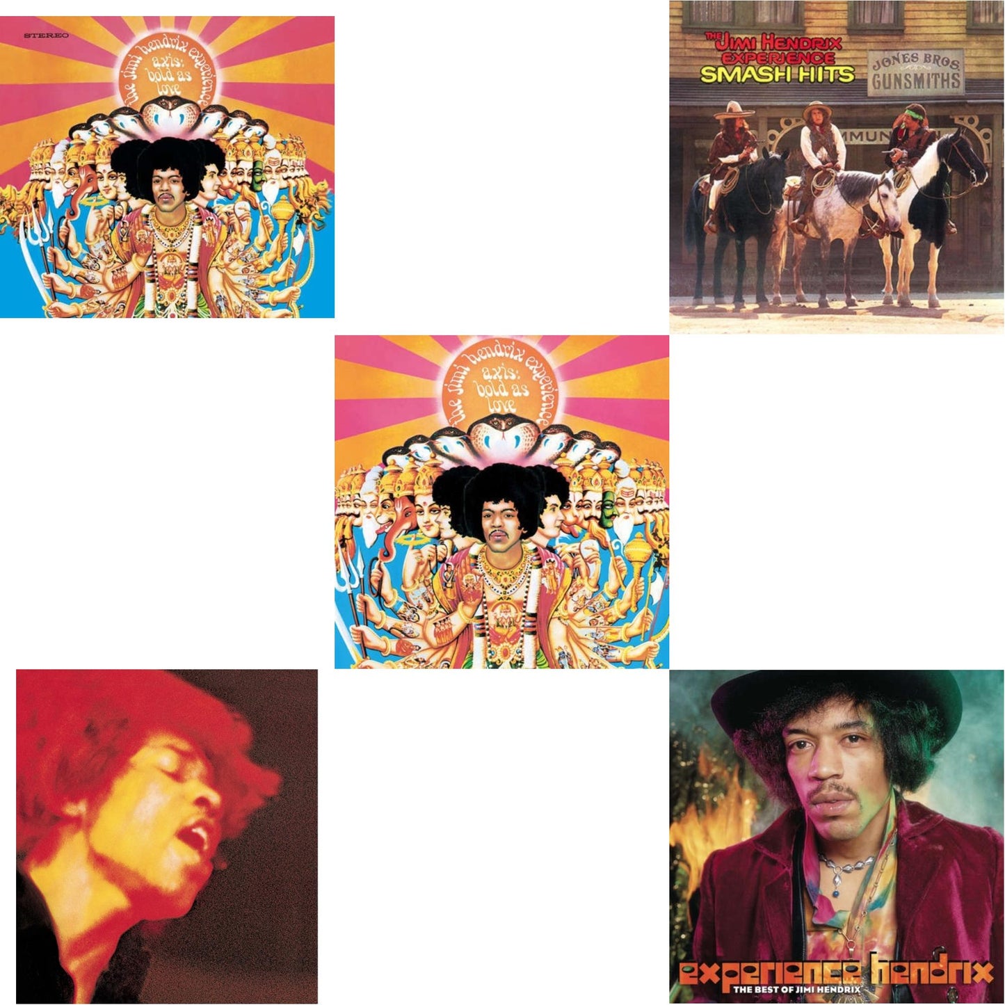 Axis: Bold As Love (180G) & Electric Ladyland (180G) & Axis: Bold As Love (Mono) (180G) & Smash Hits (150G LP Vinyl/Original Poster Reproduction) & Experience Hendrix: Best Of Jimi Hendrix (2LP/150G)
