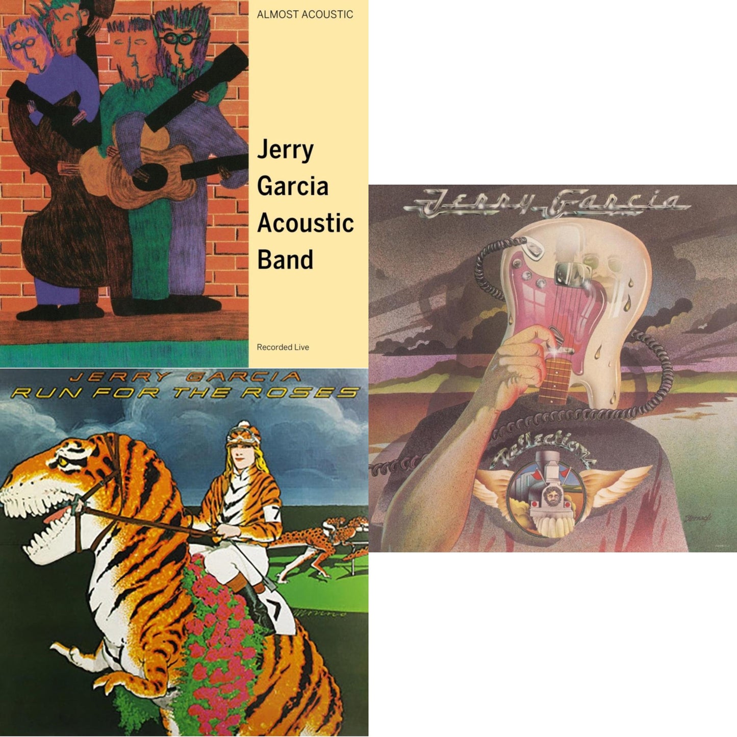 This is a 3 LP Vinyl SKU bundle.
1.This LP Vinyl is brand new.Format: LP VinylThis item's title is: Reflections (Pink LP Vinyl)Artist: Jerry GarciaLabel: ATO RECORDSBarcode: 880882546311Release Date: 3/31/2023
2.This LP Vinyl is brand new.