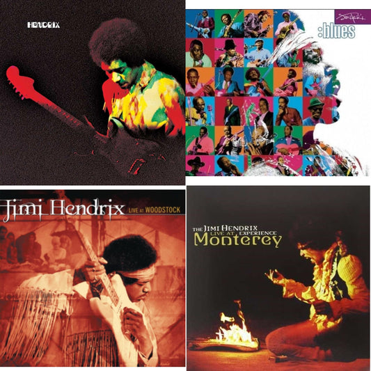 Band Of Gypsys (180G/50Th Anniversary/Booklet/Images/Essay By John Mcdermott/Poster) & Blues (2LP/180G/Gatefold) & Live At Woodstock & Live At Monterey (180G)