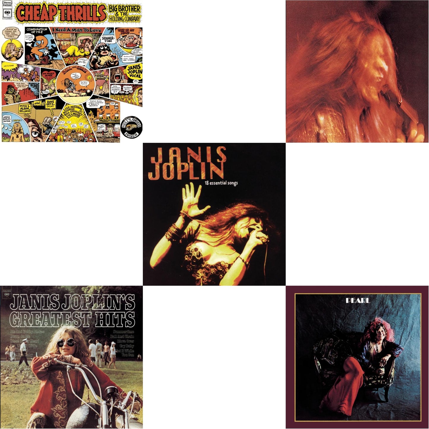Cheap Thrills & Greatest Hits & 18 Essential Songs & I Got Dem Ol Kozmic Blues Again Mama & Pearl