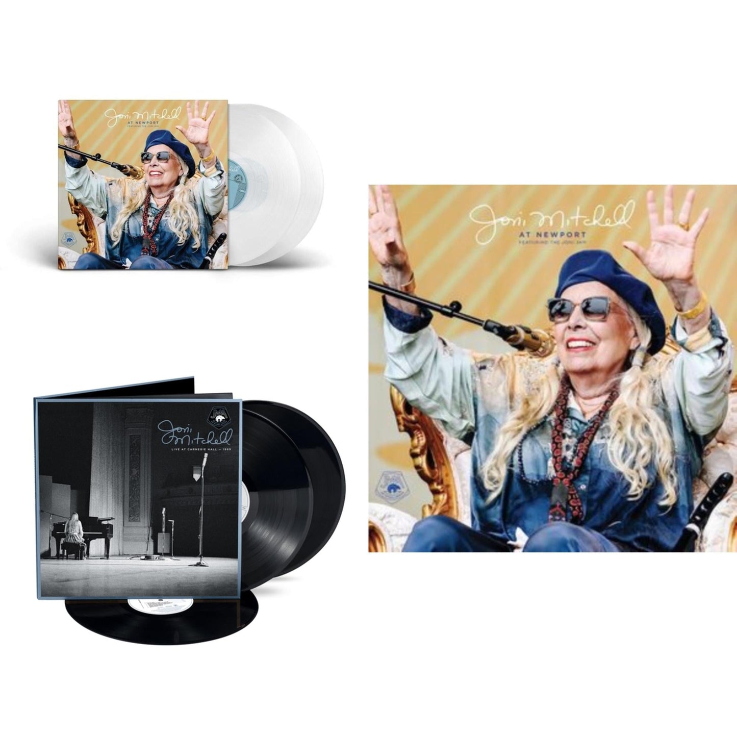 This is a 3 LP Vinyl SKU bundle.
1.This LP Vinyl is brand new.Format: LP VinylThis item's title is: At Newport (2LP/Clear Vinyl)Artist: Joni MitchellLabel: Rhino Records (2)Barcode: 081227820817Release Date: 7/28/2023
2.This LP Vinyl is brand new.