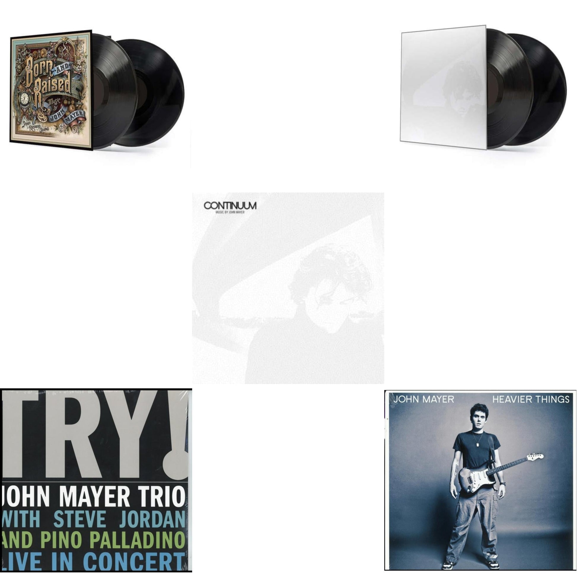 This is a 5 LP Vinyl SKU bundle.
1.This LP Vinyl is brand new.Format: LP VinylMusic Style: Blues RockThis item's title is: Try: Live In ConcertArtist: John MayerLabel: LEGACYBarcode: 827969511510Release Date: 11/22/2005
2.This LP Vinyl is brand new.