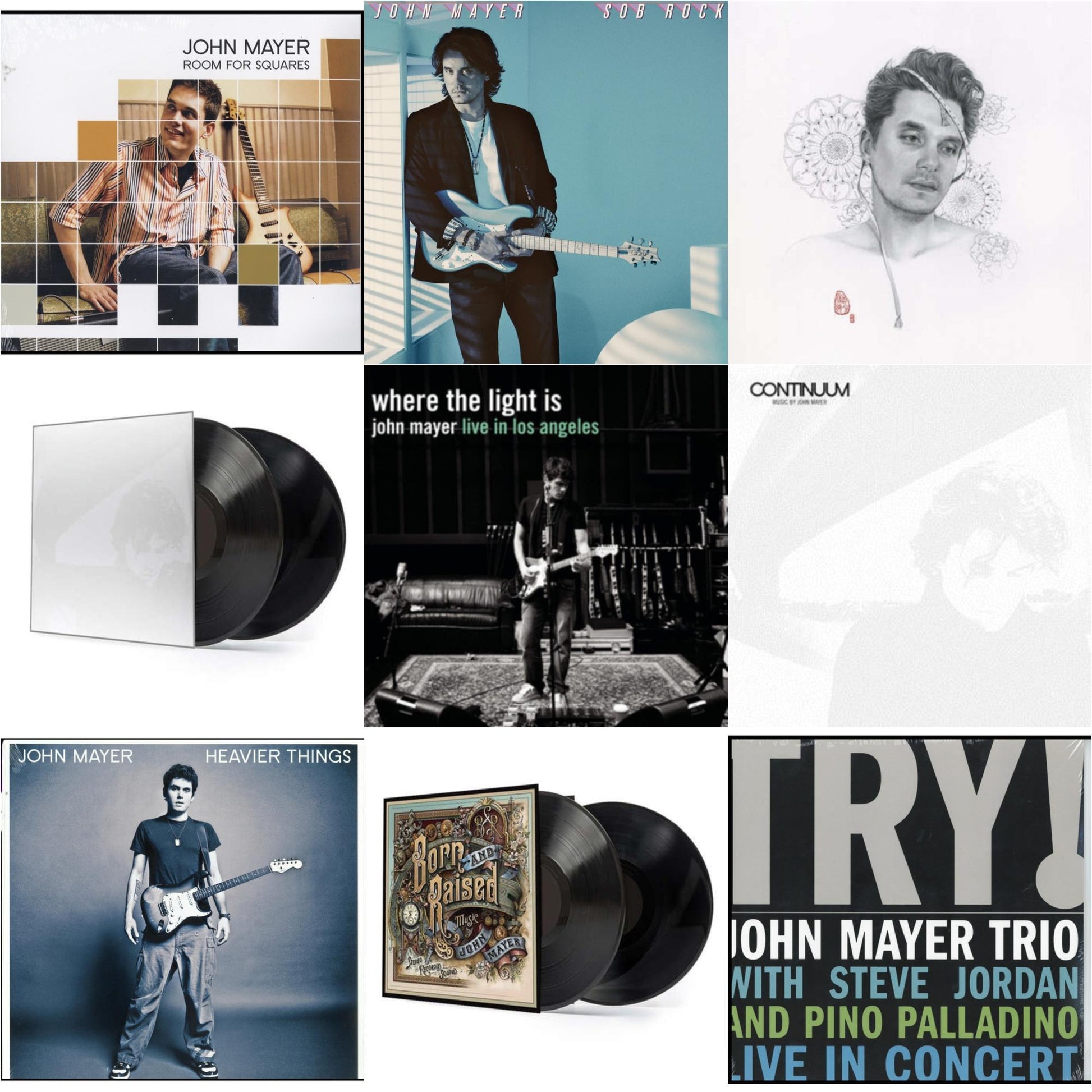 This is a 9 LP Vinyl SKU bundle.
1.This LP Vinyl is brand new.Format: LP VinylMusic Style: Indie PopThis item's title is: Sob Rock (180G)Artist: John MayerLabel: COLUMBIABarcode: 194398823515Release Date: 7/16/2021
2.This LP Vinyl is brand new.