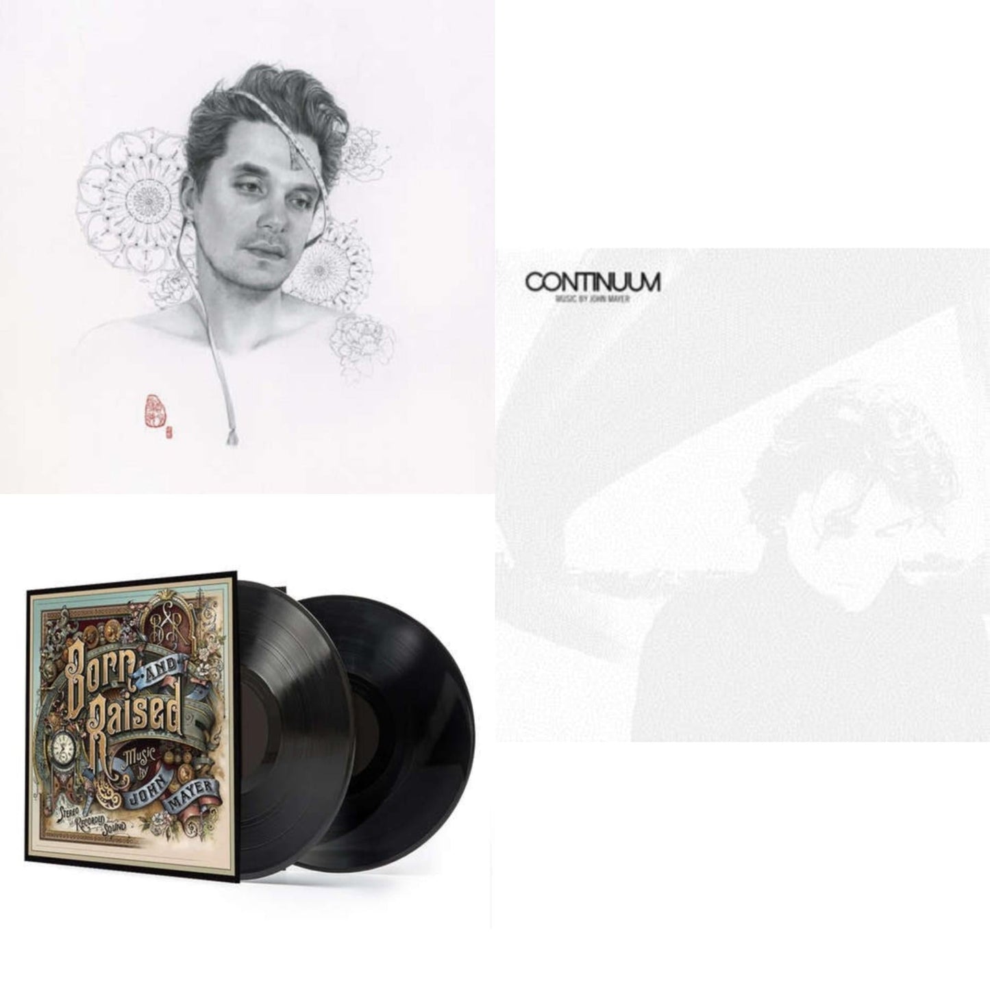 This is a 3 LP Vinyl SKU bundle.
1.This LP Vinyl is brand new.Format: LP VinylMusic Style: Folk RockThis item's title is: Born & Raised (2LP/CD/180G/Gatefold)Artist: John MayerBarcode: 886919760613Release Date: 6/12/2012
2.This LP Vinyl is brand new.